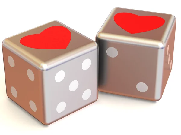 Кубики с сердечками. Любовь — стоковое фото