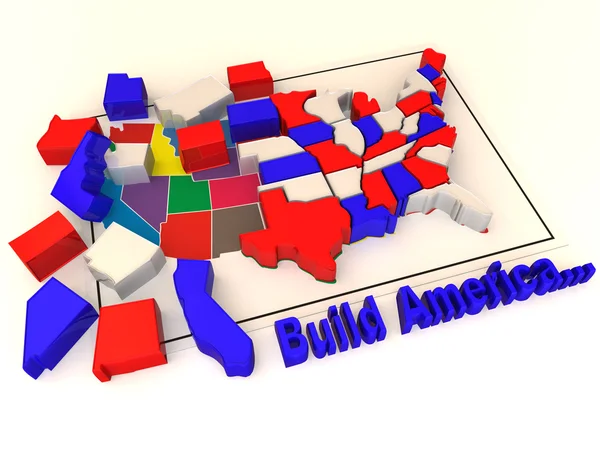 Puzzle "costruire USA " — Foto Stock