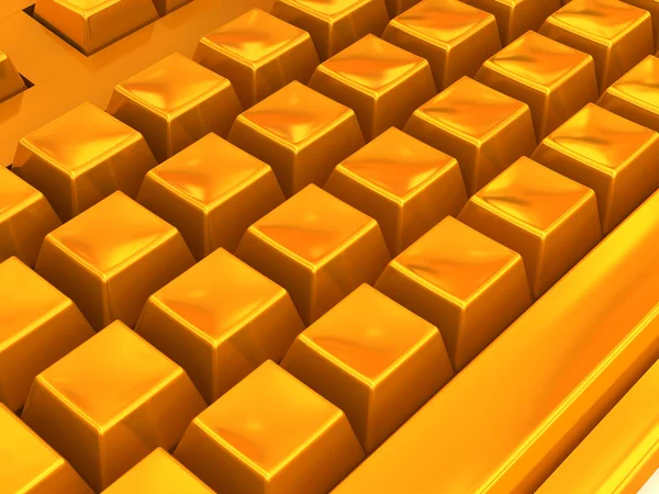 Zlatý klávesnice — Stock fotografie