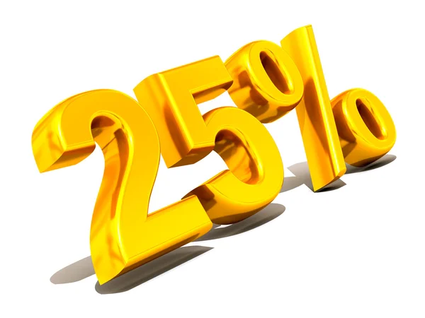 Twenty-five percent. Gold — Stock Photo, Image
