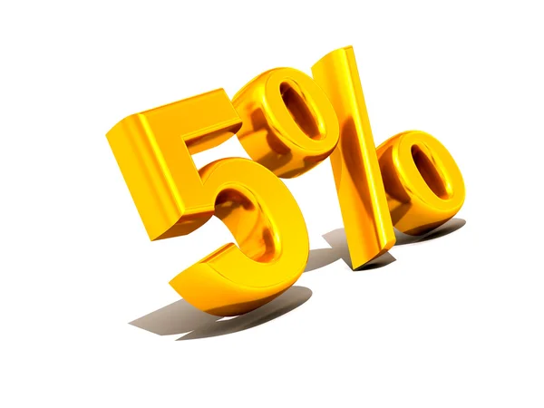 Five percent. Gold — Stock Photo, Image