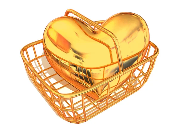 消费者的购物篮的心 — 图库照片