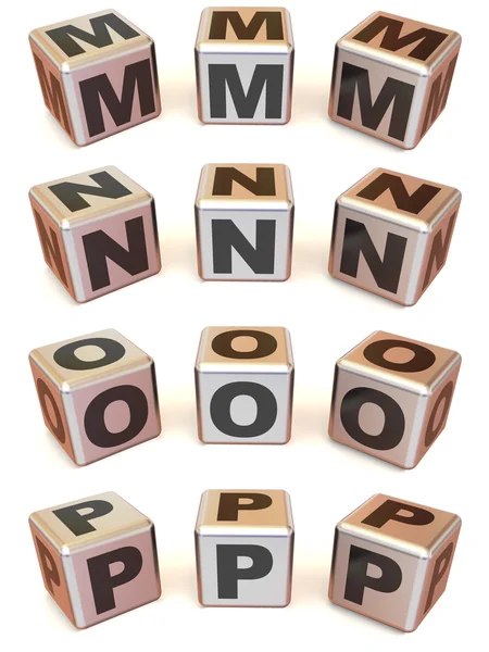 Würfel mit Buchstaben — Stockfoto