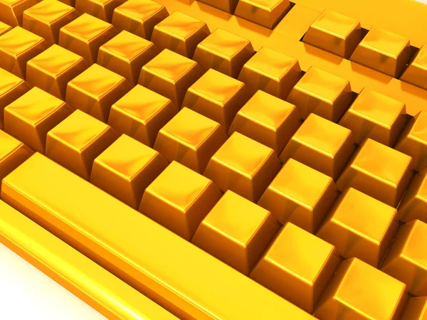 金色键盘 — 图库照片