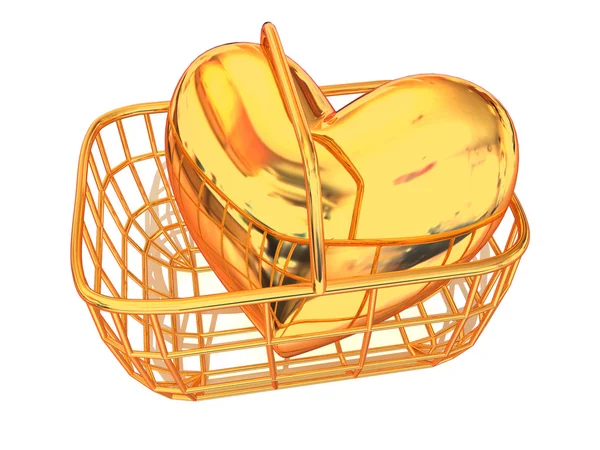 Consumer's basket with Heart — Stock Photo, Image