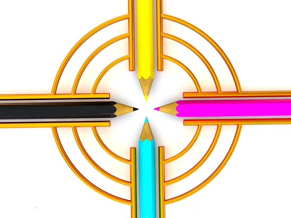 Target from pencils. CMYK — Stock Photo, Image