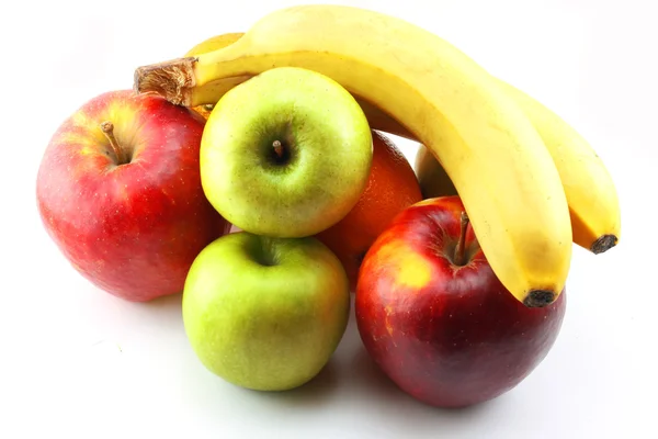 Jablka, banány a pomeranče — Stock fotografie