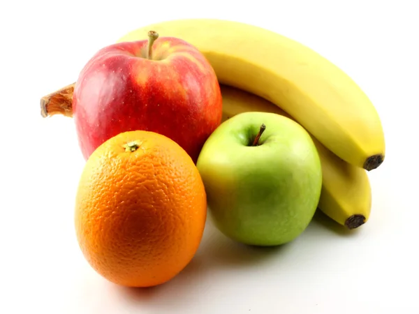 Apples, bananas and orange — Stock Photo, Image