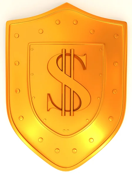 Escudo com dólar — Fotografia de Stock