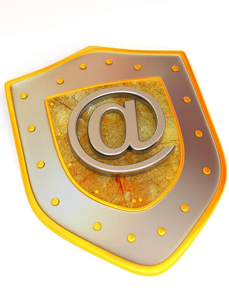 Escudo con símbolo para internet — Foto de Stock