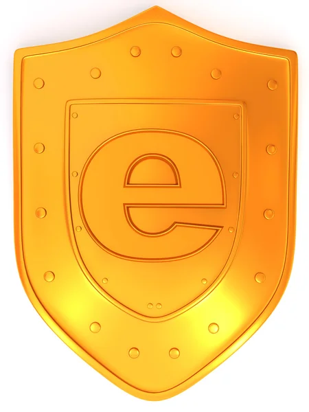 Escudo con símbolo para internet. 3d —  Fotos de Stock