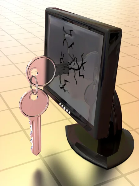 Monitory z kluczami — Zdjęcie stockowe