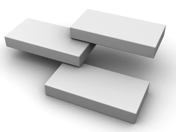 Estrutura abstrata de três caixas — Fotografia de Stock