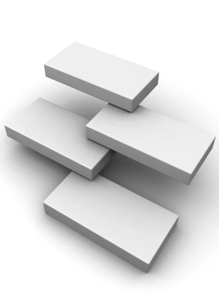 Estructura abstracta de cuatro cajas — Foto de Stock