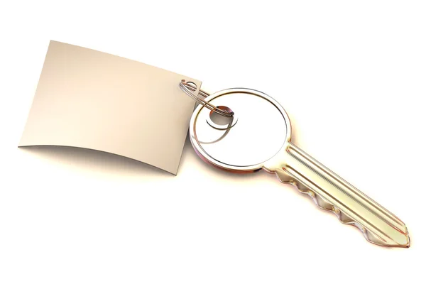 Schlüssel mit Zettel — Stockfoto