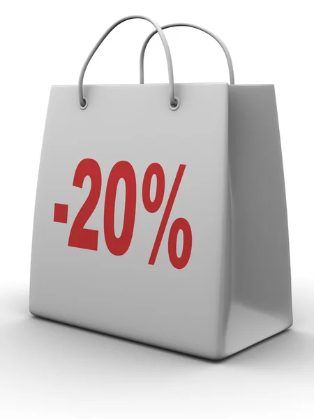 Nákupní taška s procenty — Stock fotografie