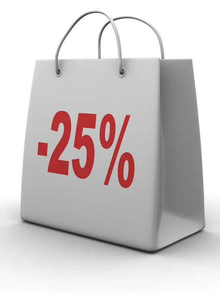Bolsa de compras con porcentaje — Foto de Stock