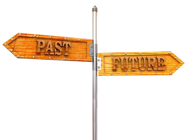 Blank arrows directions. Future and past — Stock Photo, Image