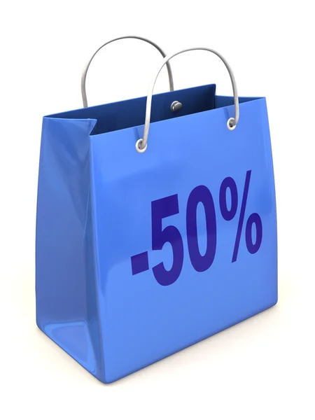 Einkaufstasche mit Prozent — Stockfoto