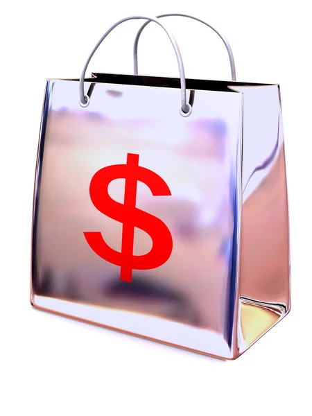 Торгова сумка з доларом — стокове фото
