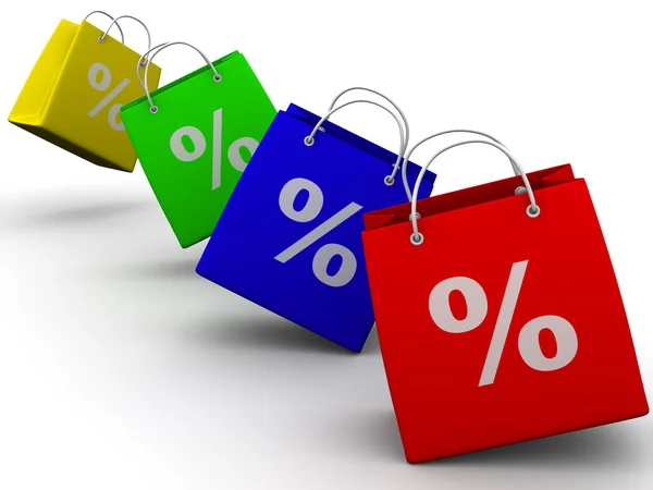 Einkaufstüten mit Prozent — Stockfoto