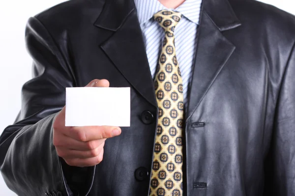 stock image Buisnessmen with message on hand.