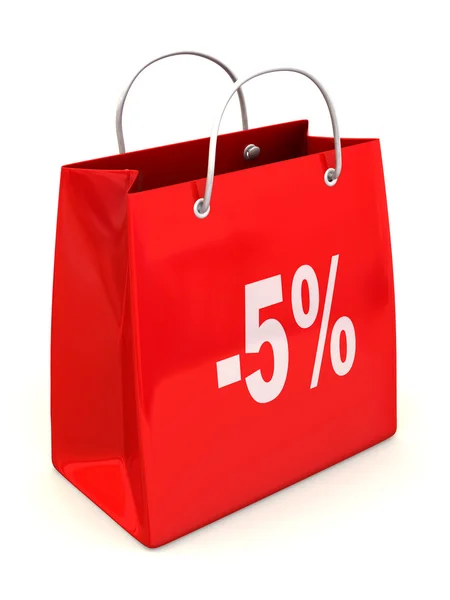 stock image Shopping bag with percent.