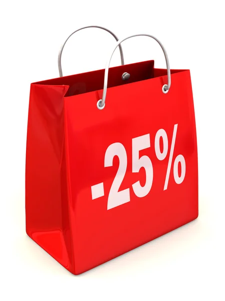 Shoppingväska med procent. — Stockfoto