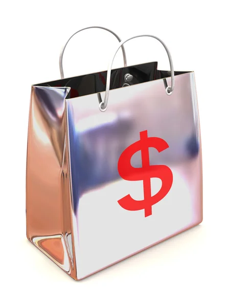 Τσάντα για ψώνια με το Δολάριο. — Φωτογραφία Αρχείου