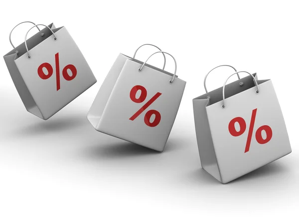 Einkaufstüten mit Prozent — Stockfoto