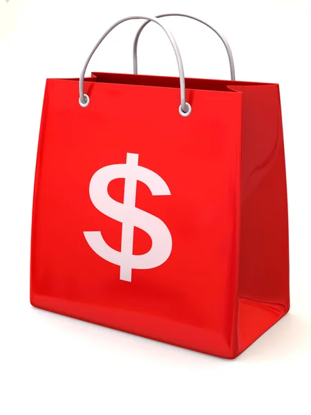 Shopping bag with dollar — Stock Photo, Image