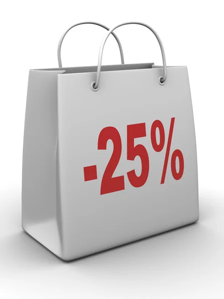 Bolsa de compras con porcentaje —  Fotos de Stock