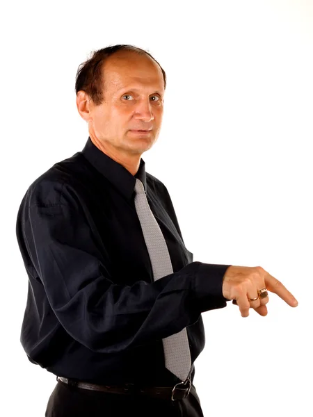 Bir el işaret eden bir adam — Stok fotoğraf