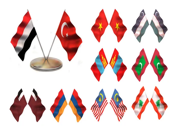 Азиатские флаги 4 . — стоковое фото