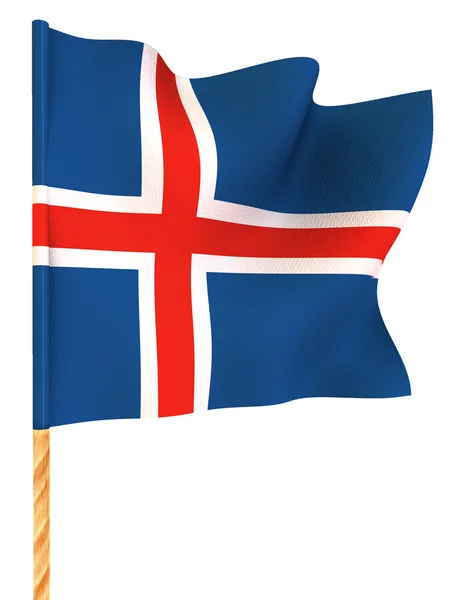 Flagge zeigen. Island — Stockfoto