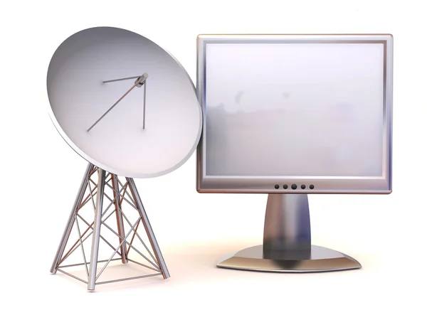Satellite con monitor. 3d — Foto Stock