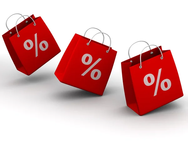 Shoppingväska med procent — Stockfoto