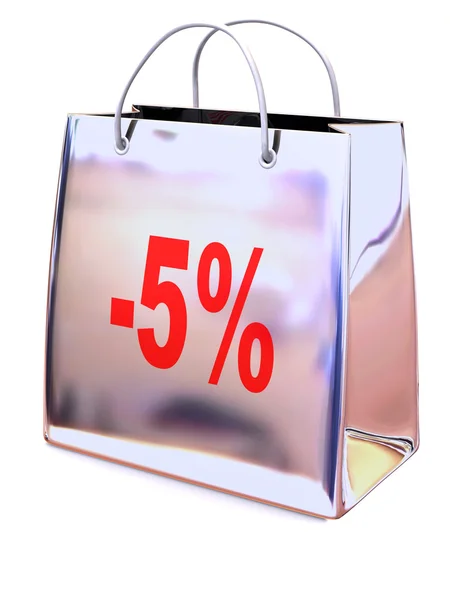 Shopping tas dengan persen — Stok Foto