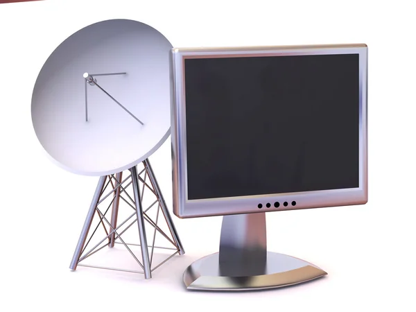 Satellite with monitor — Stock Photo, Image