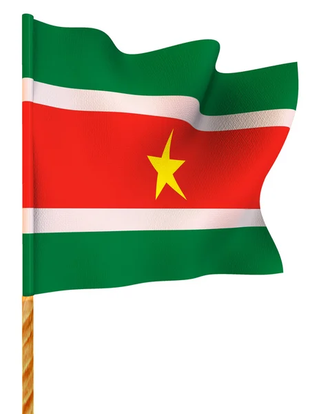 Bandeira. Suriname. 3d — Fotografia de Stock
