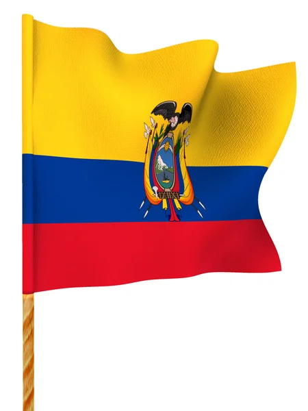 Vlajka. Ekvádor. 3D — Stock fotografie