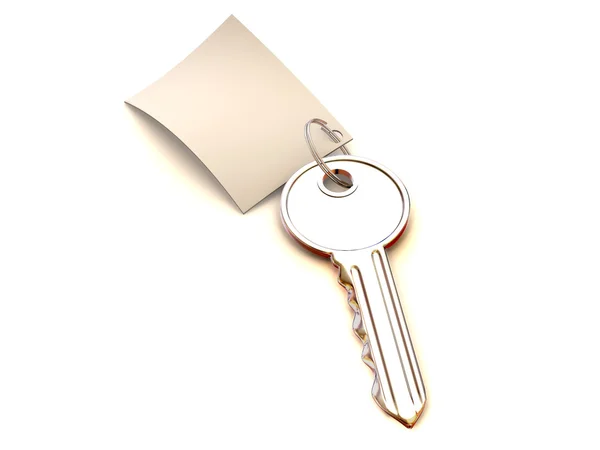 Schlüssel mit Zettel — Stockfoto