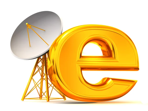 Satellite with E. — Stock Photo, Image