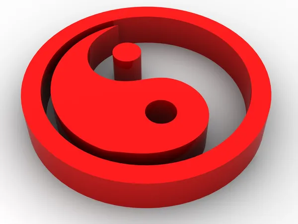 Icon Ying and Yang. 3d — Stock Photo, Image