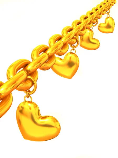 Chain with hearts — Stock Photo, Image