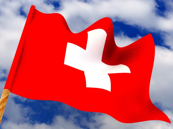 Flagga. Schweizvlajka. Švýcarsko — Stock fotografie