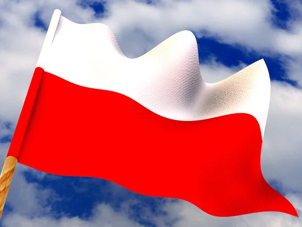 Прапор. Польща. 3D — стокове фото