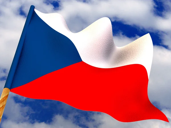 Zászló. cseh. 3D — Stock Fotó