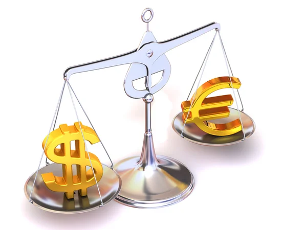 Balance of euro and dollar — Stock Photo, Image
