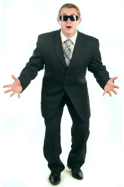 Man in suit. Funny person — Stock Photo, Image
